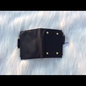 Small black wallet in faux leather